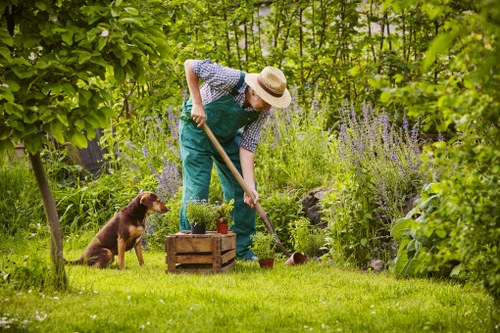 Landscaping team planning safe outdoor work