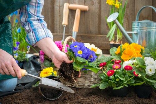 Professional patio groundwork and paving preparation in a Tottenham garden